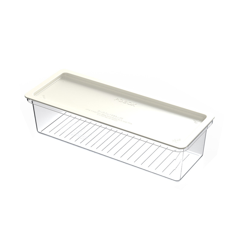 Japanese-style transparent storage box refrigerator long crisper pasta noodles sundries microwave heating kitchen storage box