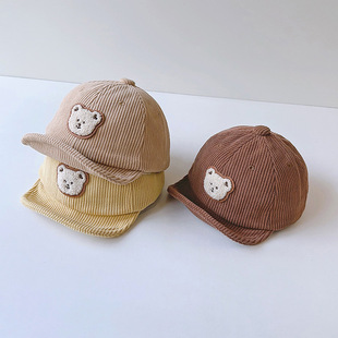 Baby hat autumn and winter peaked cap cute fashion Little Bear baby flip brim hat men's and women's baby baseball cap spring and autumn