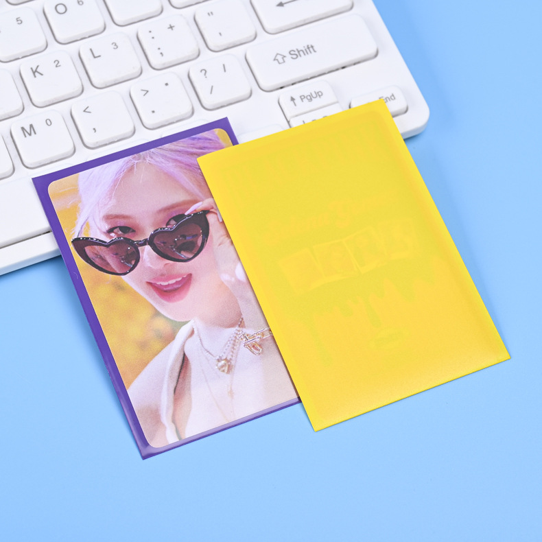 Wholesale Gypsophila matte laser 20 Silk two-layer card film double-layer small card card Film card set color protective cover transparent