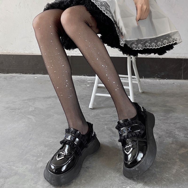 Thin glitter dots star stockings white pure desire b silver stockings beautiful legs black stockings skin beautifying stockings sequined stockings