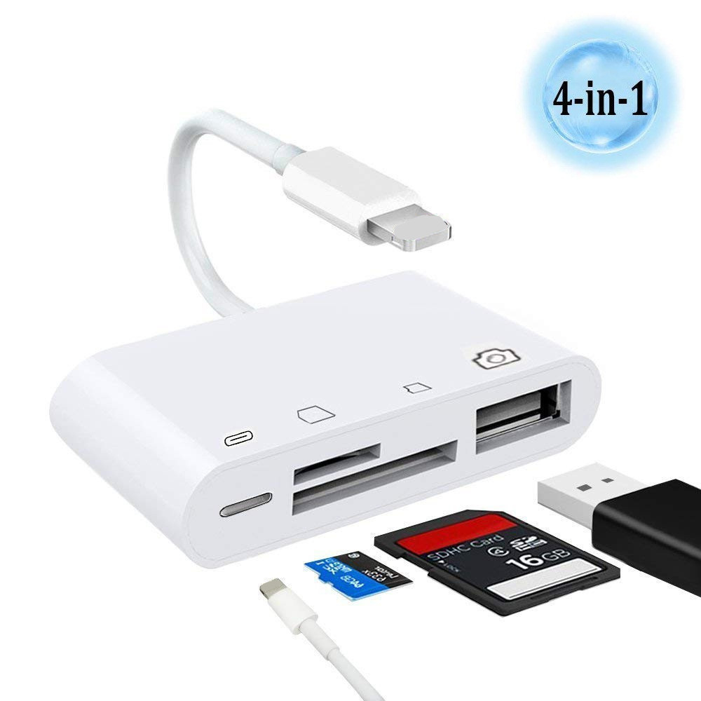 For Apple mobile phone four-in-one OTG multi-function mobile phone card reader support SD Memory camera OTG charging