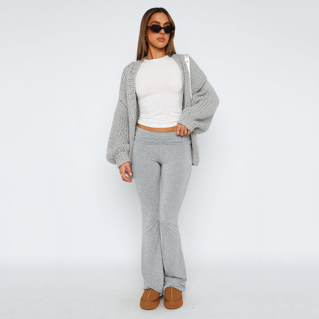 2024 cross-border European and American Amazon foreign trade new fashion solid color comfortable slim slimming low waist flared pants suit