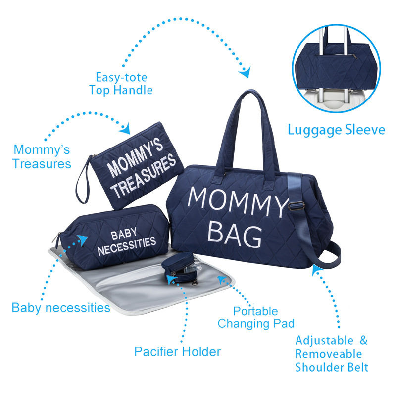 Spot wholesale new mother and baby bag diamond embroidered mummy bag anti-splashing large capacity mother bag mommy bag