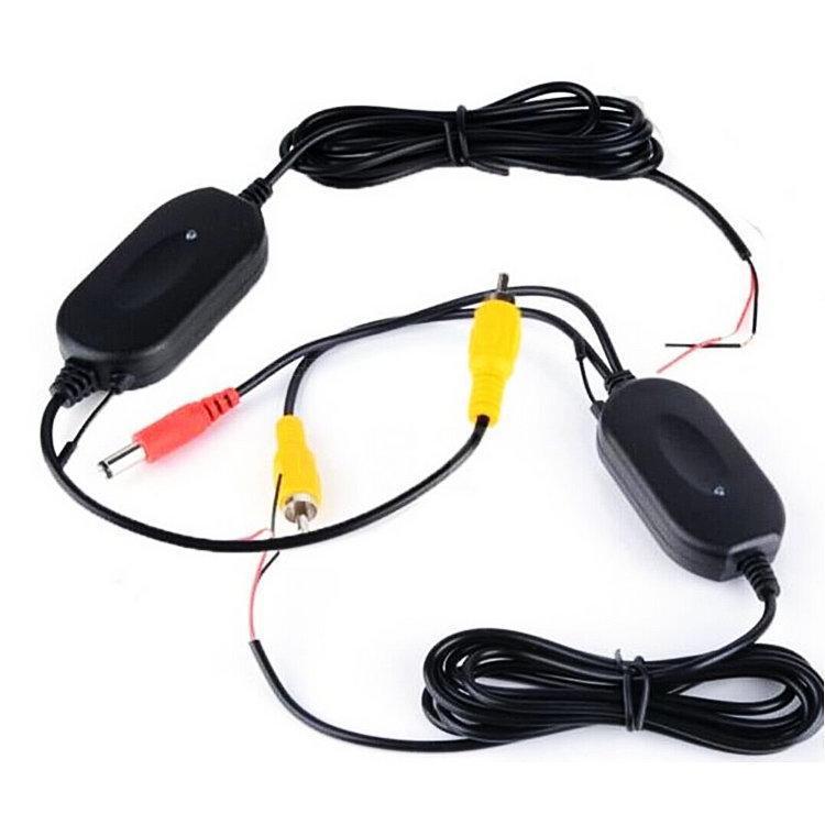 Car 5-inch black disk display +2.4g wireless module + long license plate frame camera reversing image set