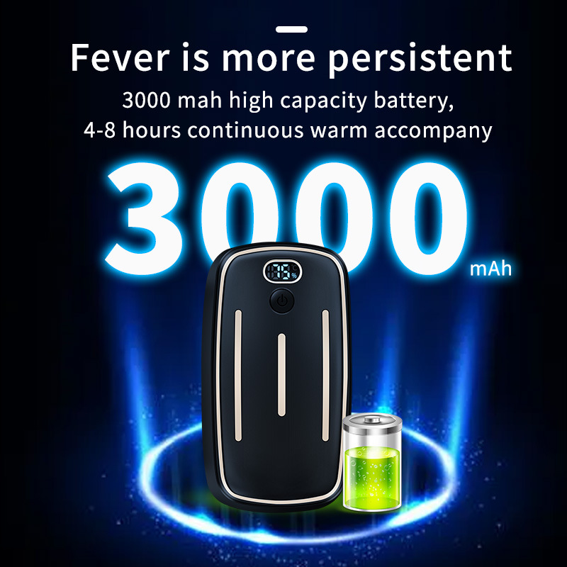 2024 New Cross-border Hand Warmer Split Two-in-one Digital Display Three-speed Temperature Magnetic Hand Warmer Factory