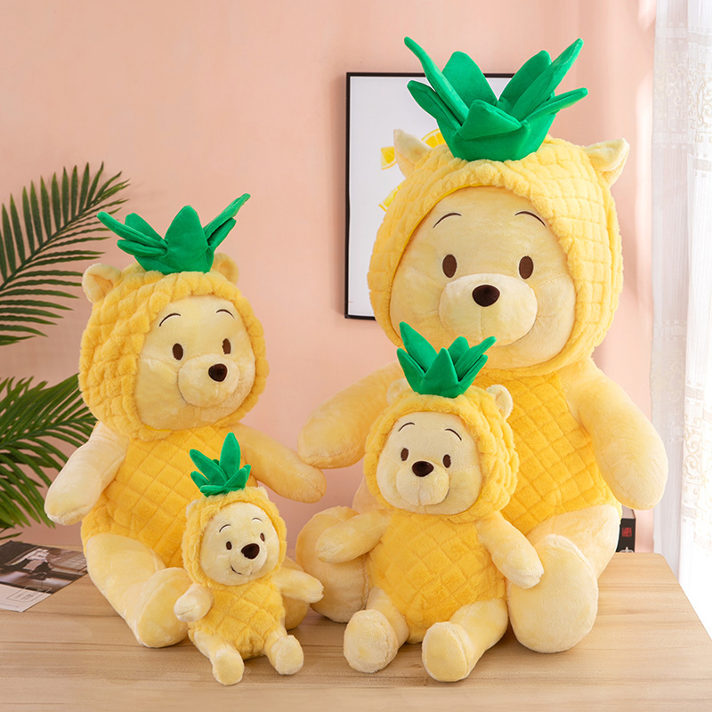 New Pineapple Winnie the Pooey Doll Cute One-shoulder Crossbody Bag Children's Birthday Gift Plush Toy