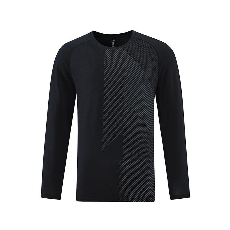 Spring and Autumn Men's Outdoor Round Neck Quick Drying Clothes Long Sleeve Sports Leisure Breathable Loose Running T-shirt Spot Print LOG