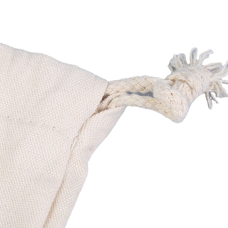 Blank canvas drawstring cotton bag double-ear drawstring drawstring drawstring bag jewelry rice storage cotton bag wholesale