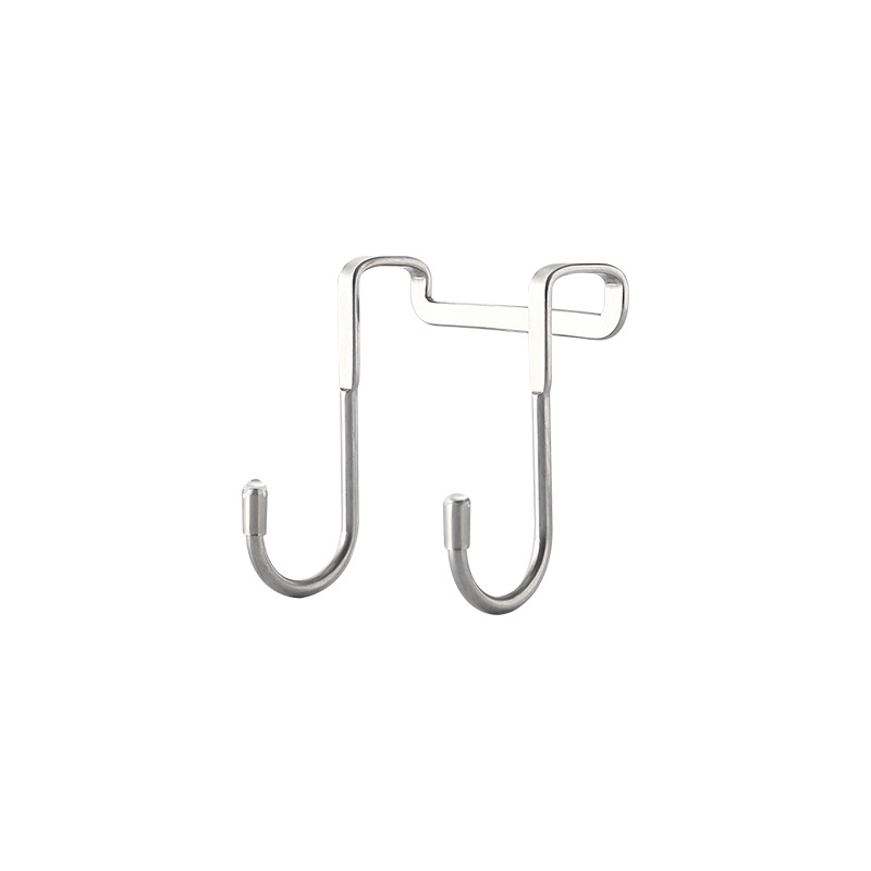 New thickened double hook cabinet stainless steel hook creative practical storage rack behind the door manufacturer