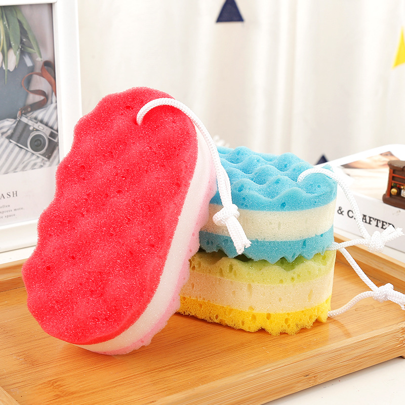 Three-layer Seaweed Spine Bath Sponge Wipe Adult Bath Bath Ball Bath Sponge Back Bath Flower Baby Bath Cotton