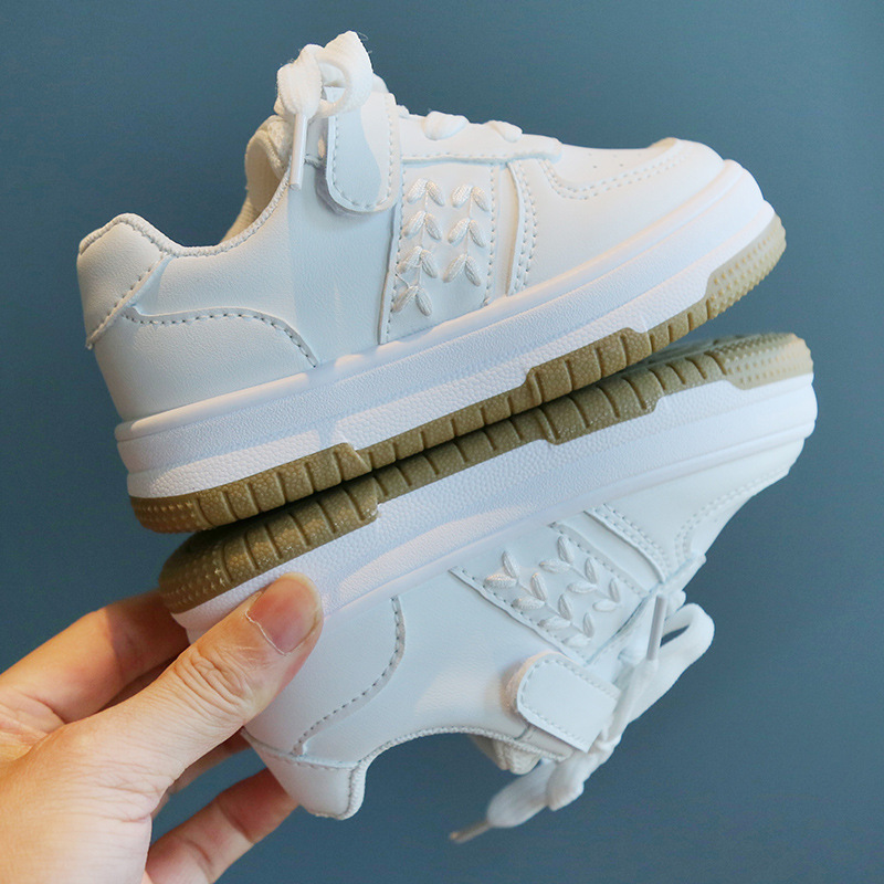 Children's White Shoes 2024 Spring and Autumn Girls' Sports Shoes Non-slip Light Boys' Casual Shoes Baby's Board Shoes with Soft Sole