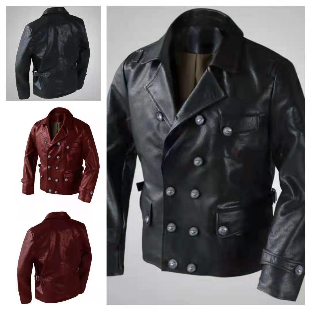 2019 Cross-border New wish Amazon AliExpress Autumn and Winter Vintage Leather Men's Medieval Jacket