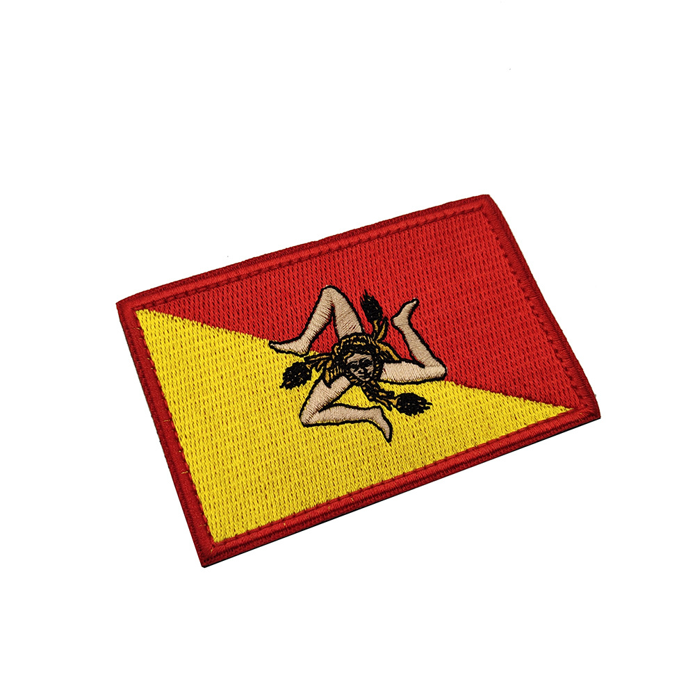 Spot Sicily flag embroidery patch 9*6cm Velcro armband V90569