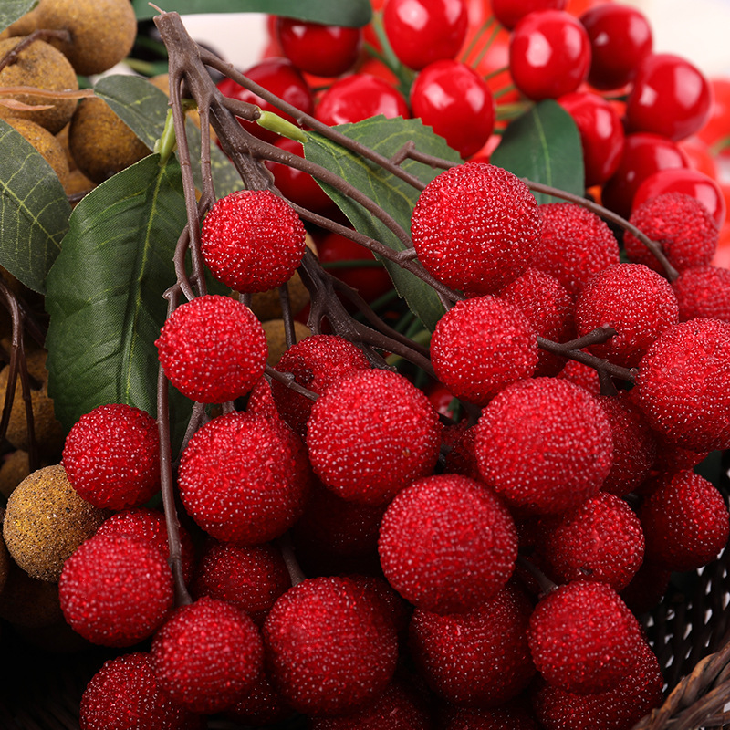 Simulation Fruit String Longan Longan String Virgin Fruit Litchi String Cherry String Shooting Props Fruit Shop Decoration