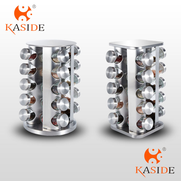 Kitchen supplies rotating seasoning rack household rotating seasoning jar 430 stainless steel spice storage seasoning box suit