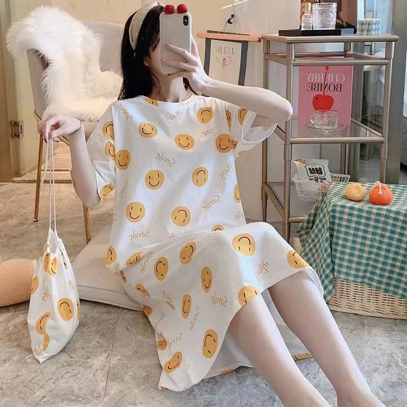 Pajamas Women's Summer Korean-style ins Spring and Autumn Student Home Clothes Cute Thin Short-sleeved Loose Pregnant Women's Pajamas Summer