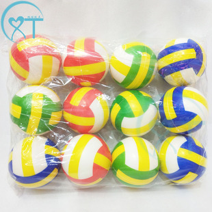 Cross-Border 63mm color volleyball stress ball Pu ball wholesale educational toys sponge vent ball volleyball factory direct sales