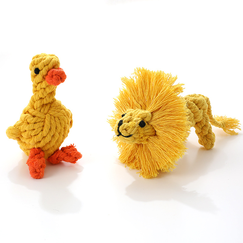 Knot dog toy dog bite-resistant cotton rope plush toy wholesale woven puppy molar toy pet supplies