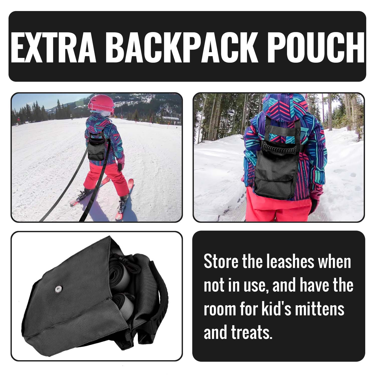New Amazon Children's skiing safety training belt skating anti-fall traction belt beginner skiing auxiliary traction safety