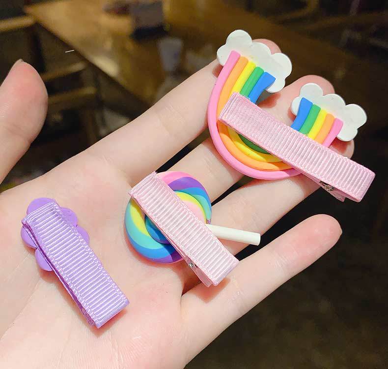Fairy headdress Mori girl hairpin rainbow hairpin cloud clip South Korea cute ins side clip girl online celebrity