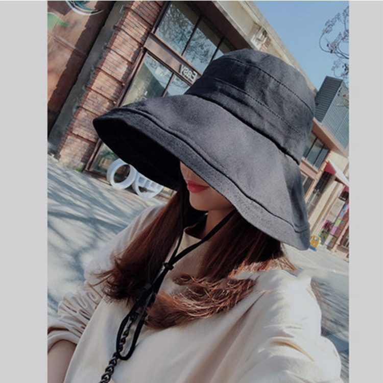 Japanese Style Face-Covering Summer Big Eave Fisherman's Hat Women's chic Korean Style Summer Sunshade Art Sunscreen Basin Hat