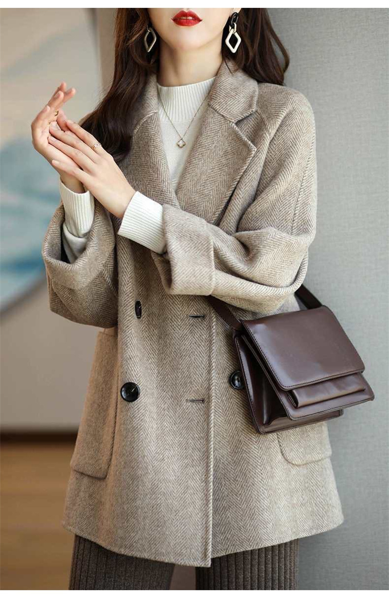 Mid-length woolen coat for women 2022 autumn and winter New loose slimming versatile Western style woolen coat trendy thick_voghion.com