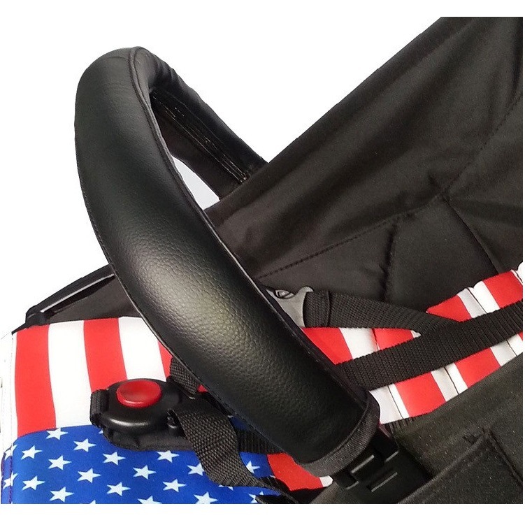 Baby stroller armrest protective case imitation leather protective case leather gloves foldable and washable zipper Universal