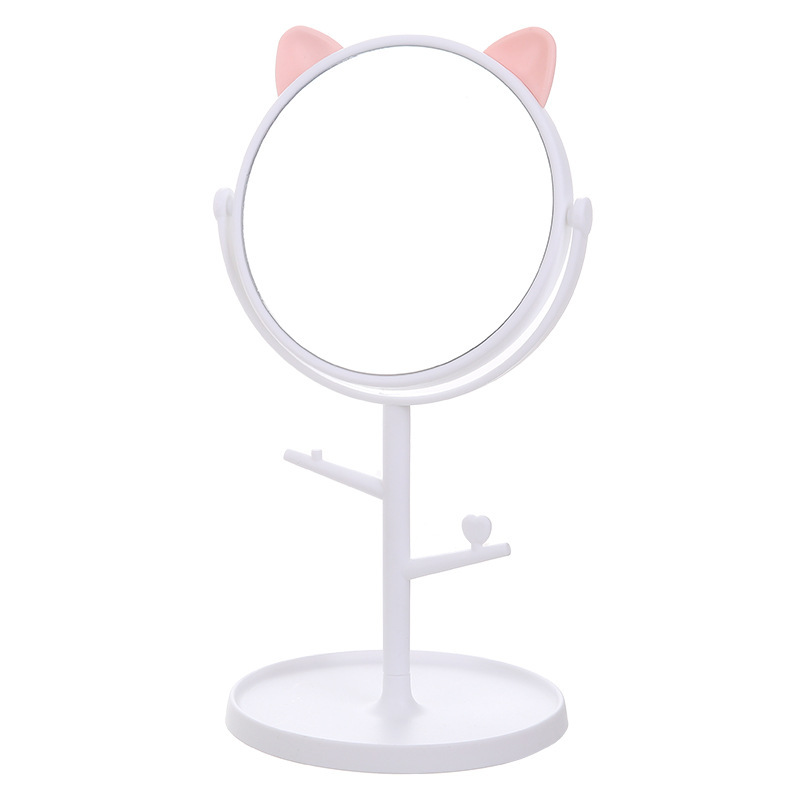 Original Cartoon Dressing Mirror HD Desktop Rotating Makeup Mirror Girls Dressing Table Dormitory Desktop Beauty Mirror