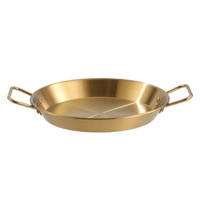 Stainless Steel Seafood Plate Binaural Crayfish Plate Commercial Korean-style Fried Chicken Special Plate Salad Psta Plate Flat-bottom Dry Pot