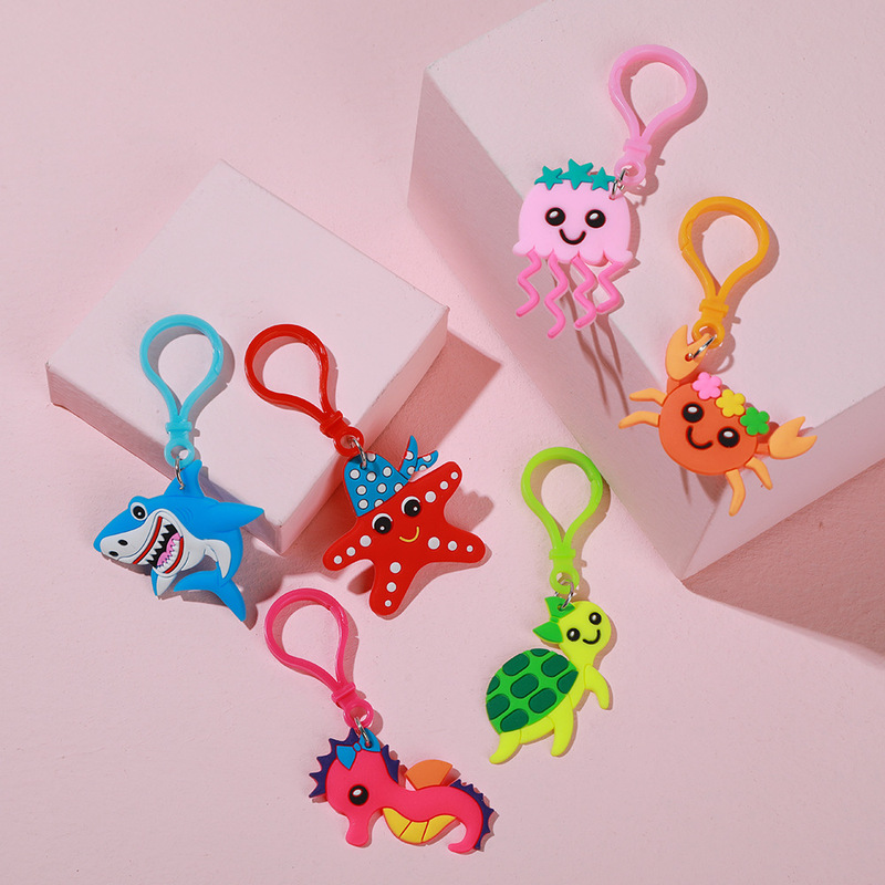 クロスボーダー海洋動物キーホルダーかわいいアニメサメ子供pvcキーホルダー車ストラップアクセサリープレゼント|undefined