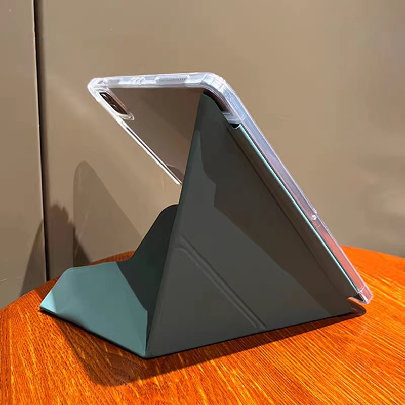 For ipadair5 protective case buckle pro11 anti-bending 10.9 transparent acrylic 10.2Y folding anti-drop leather case