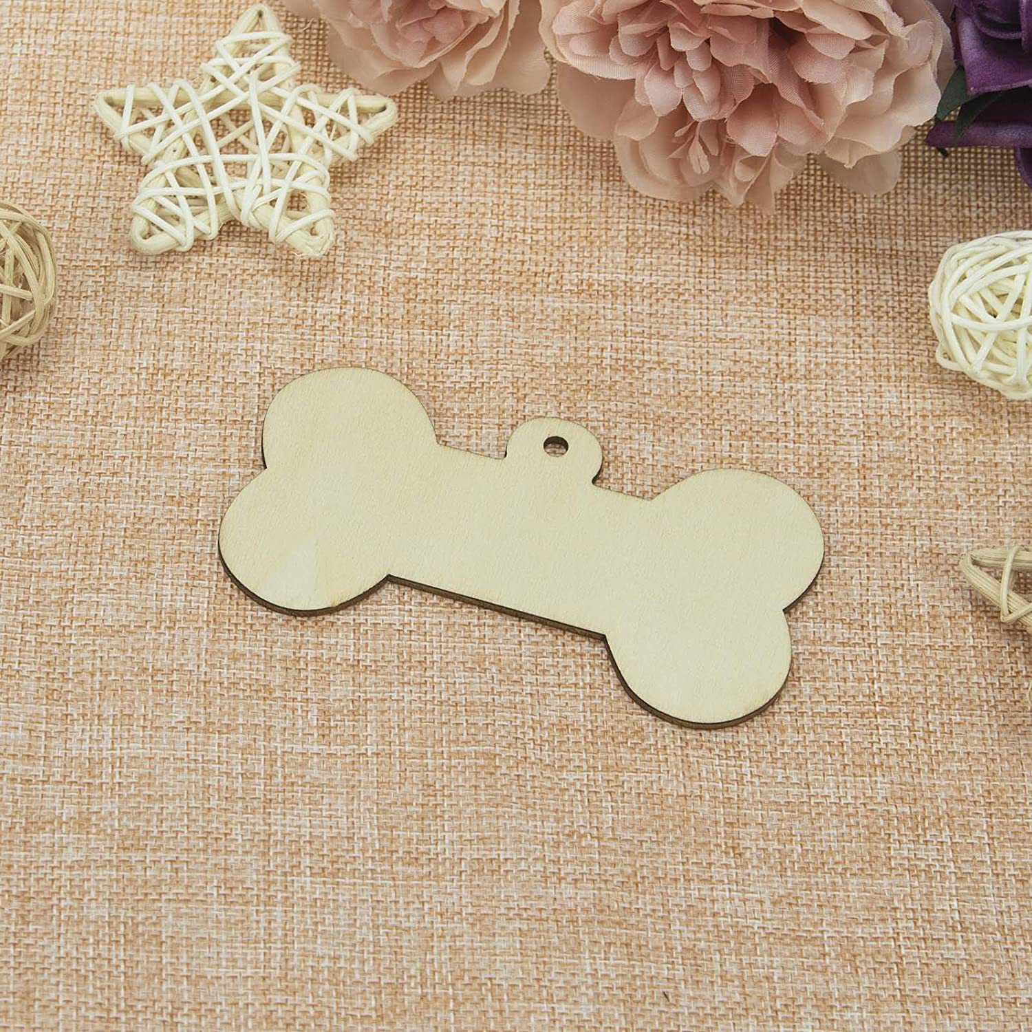 Pet doorplate pendant bone DIY pattern logo name plate with hole pendant laser engraving decorative pendant