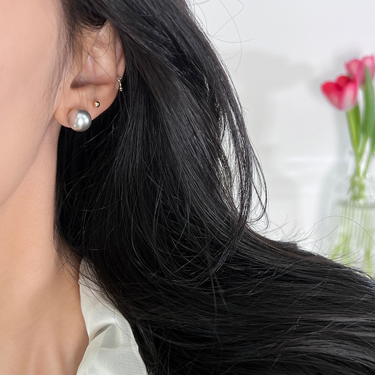 EH0248(10mm silver gray pearl pair)