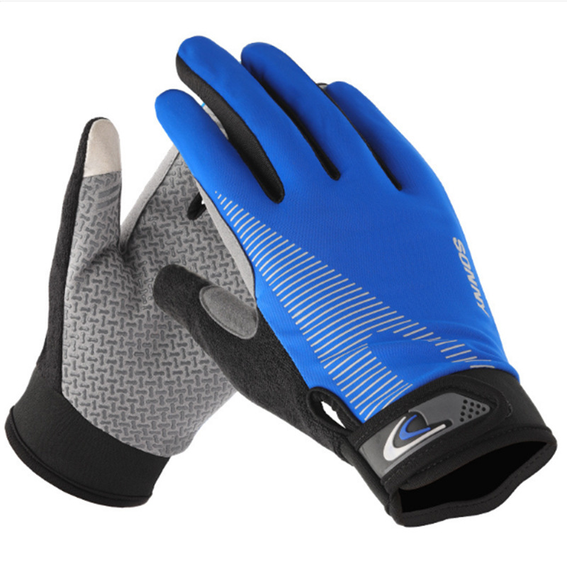 Adult men's and women's ice silk full finger Frisbee gloves outdoor riding non-slip touch screen golf bicycle sun protection gloves