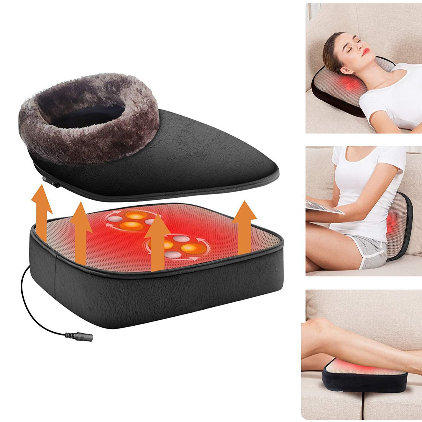 Two-in-one vibration heating shoes massage boots kneading massage foot warmer 2 in 1 shiatsu massager
