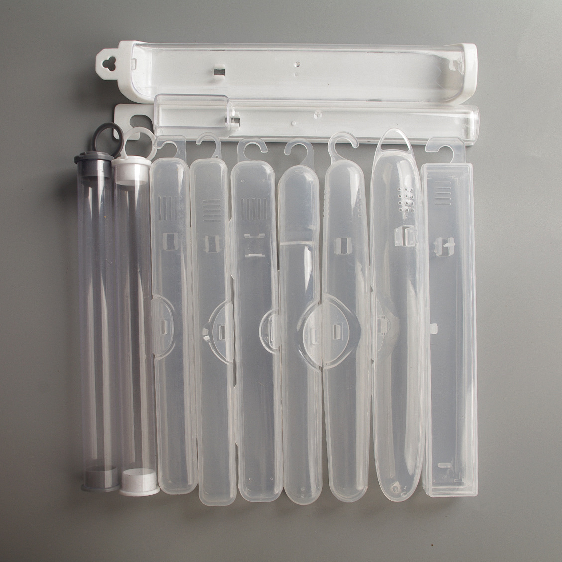 pp plastic box flip toothbrush box dustproof portable toothbrush plastic box hook pp box transparent storage toothbrush box