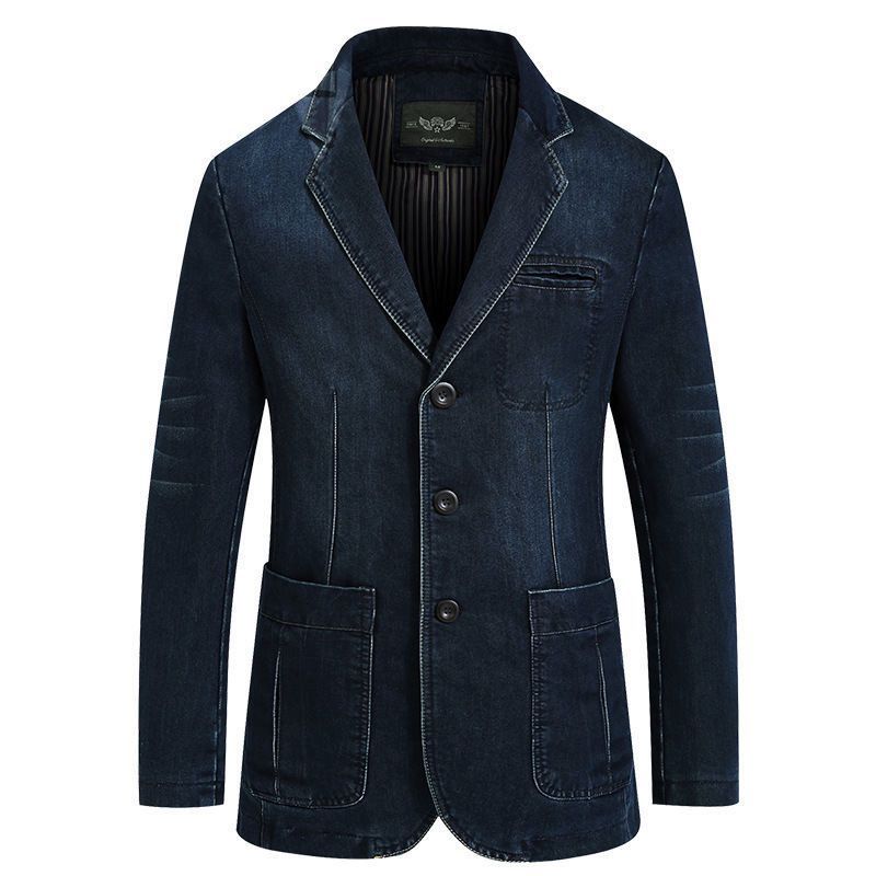 Cross-border AliExpress factory men's clothing Denim suit men's cotton Denim small suit slim casual suit jacket 2182
