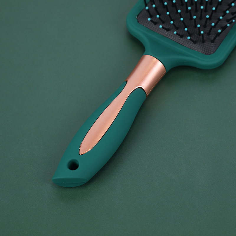 Massage comb dark green elastic paint air bag comb lady hair negative ion curly hair comb printed logo air cushion comb