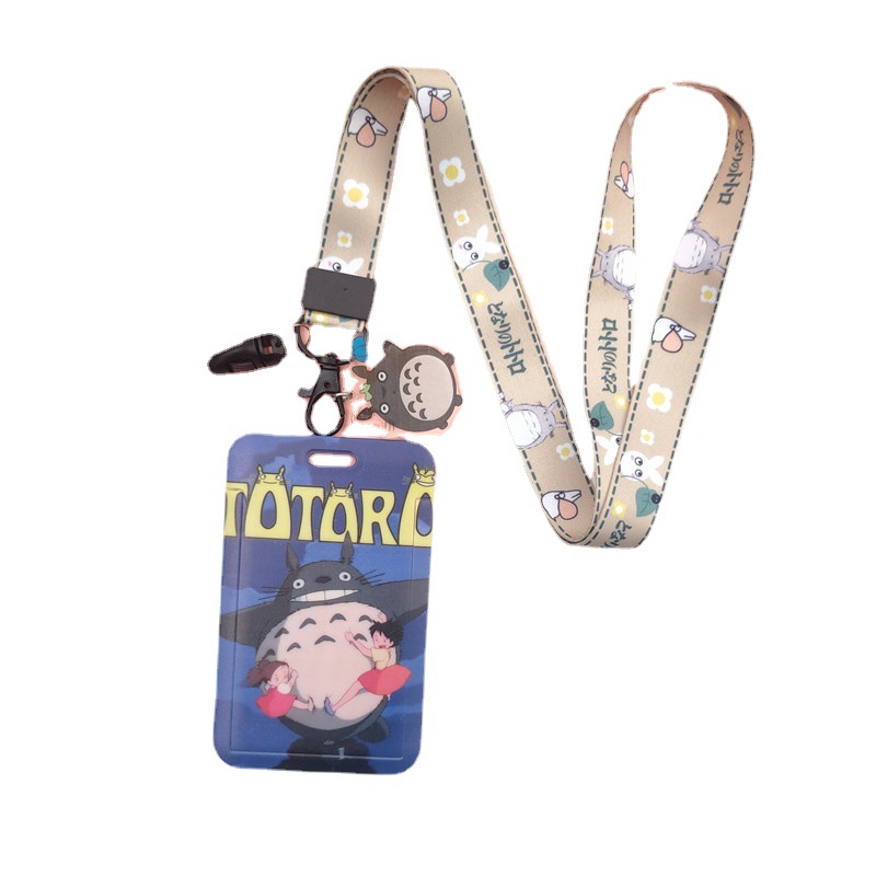 Cartoon Card Set Student Campus Meal Card Bag Plastic Badge Long Lanyard Access Card Bus Subway IC Card Protective Cover