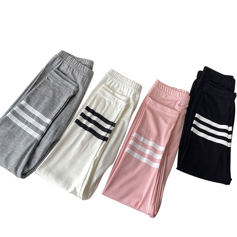 Girls' Leggings Thin Casual Stretch Modal Cropped Pants Small and Medium-sized Children's Baby's Western Style Outer Wear Pants for Hair