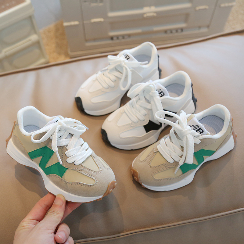 Children's Sneakers 2022 Autumn New Boys' Shoes Big Children's Spring and Autumn Casual Shoes Velcro Girls Running Shoes