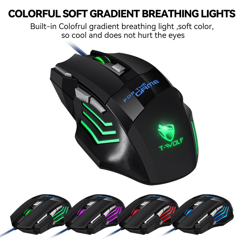 Lei lang M1 wired gaming mouse e-sports chicken wired mouse 7D luminous RGB dazzling USB mouse desktop