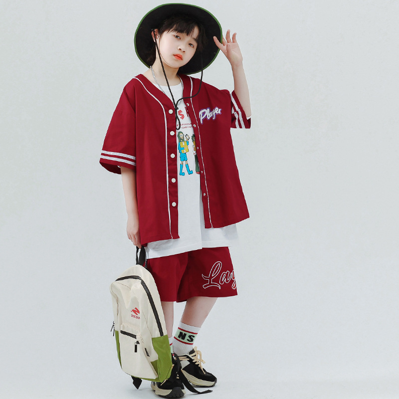 街舞兒童潮服男童嘻哈hiphop套裝少兒爵士舞寬鬆帥氣潮牌演出服裝