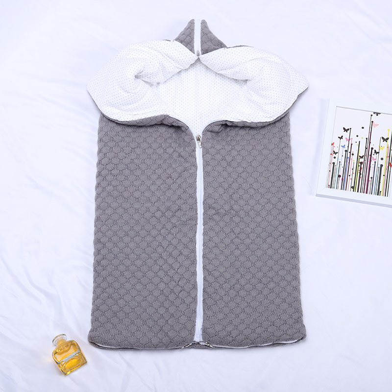 Baby Sleeping Bag Autumn and Winter Blanket Warm Zipper for Newborn Baby Knitted Sleeping Bag Baby Thickened Kick-proof Quilt