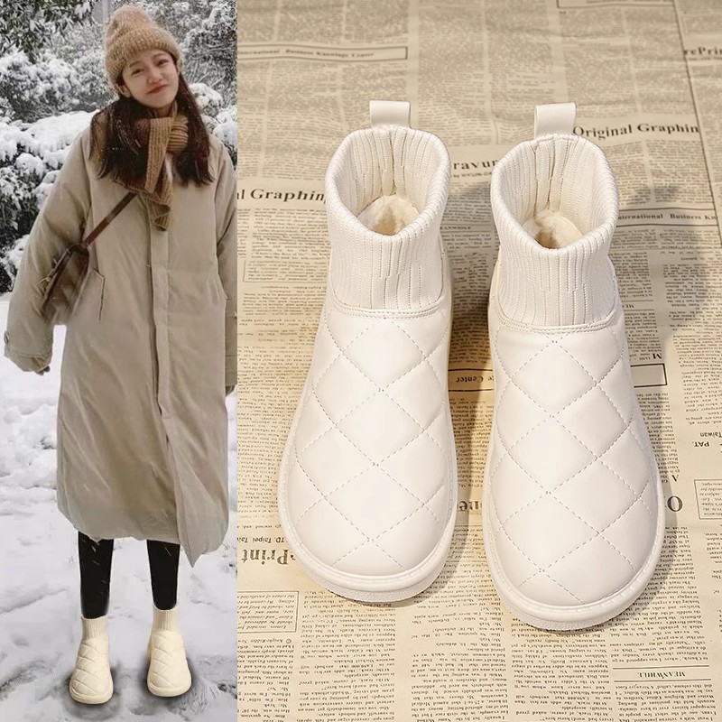 Snow boots for women 2024 new winter fleece-lined thickened Internet celebrity women's shoes waterproof non-slip warm cotton-padded shoes for women