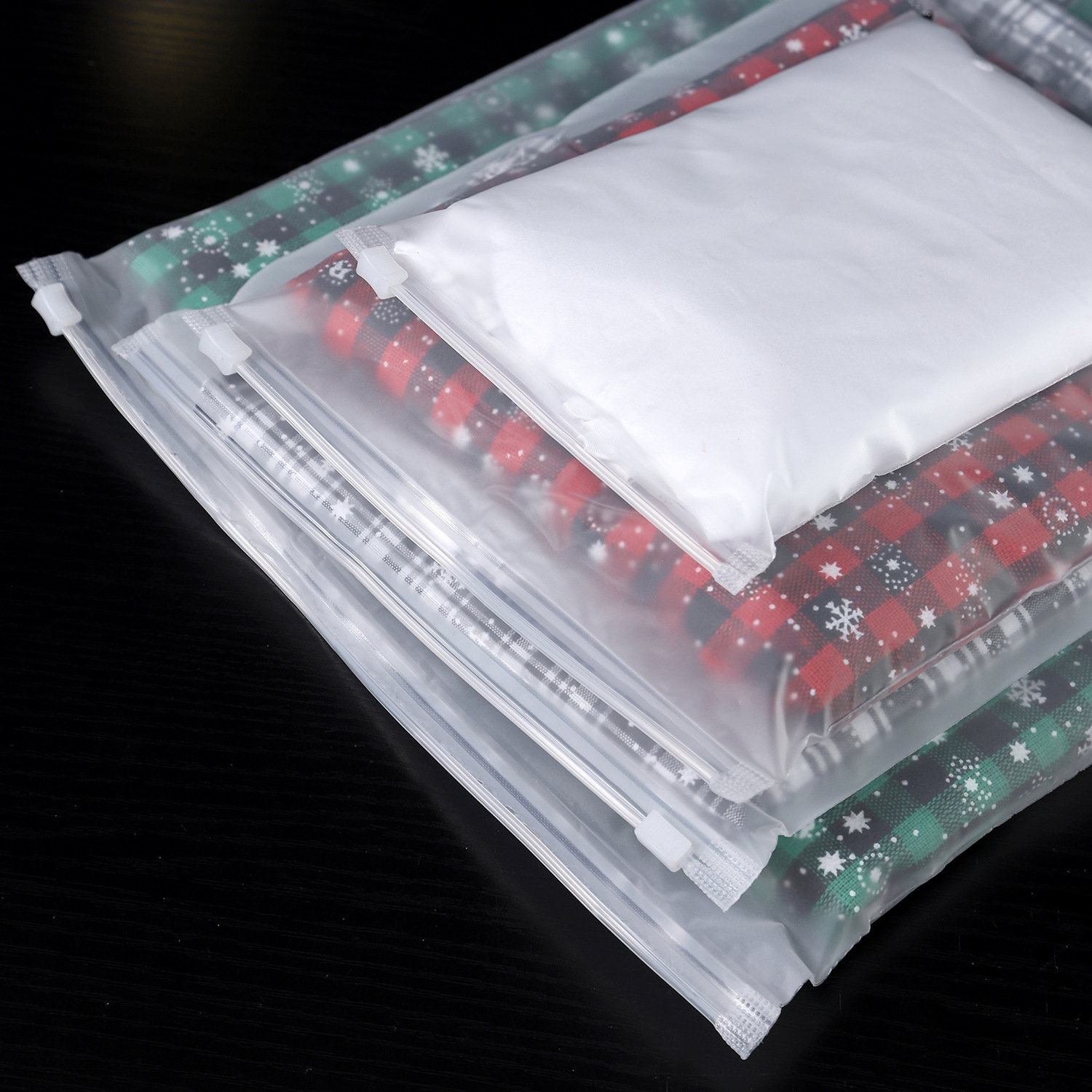 Temu Packaging Bag Spelling Duoduo Cross-border E-commerce France Triman Environmental Label Clothing PE Warning Zipper Bag