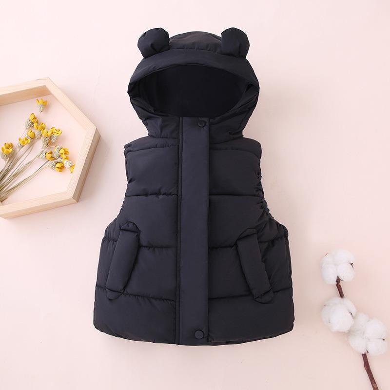 Children's Wear New Style Vest Cartoon Hooded Ear Vest for Boys and Girls