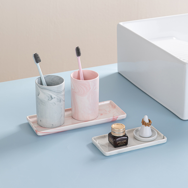 Marble Ceramic Plate Creative Plate Nordic Tableware Ins Japanese Style Home Storage Jewelry Plate Tray