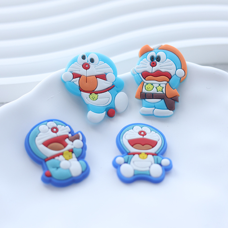 Cave shoes buckle DIY decorative accessories PVC soft glue Causeway burning blue cat denim cat children's slippers Cartoon Cartoon