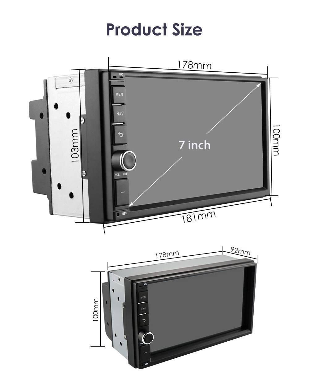 车载7寸安卓通用机GPS导航仪WIFI汽车MP5/MP4收音机蓝牙播放器